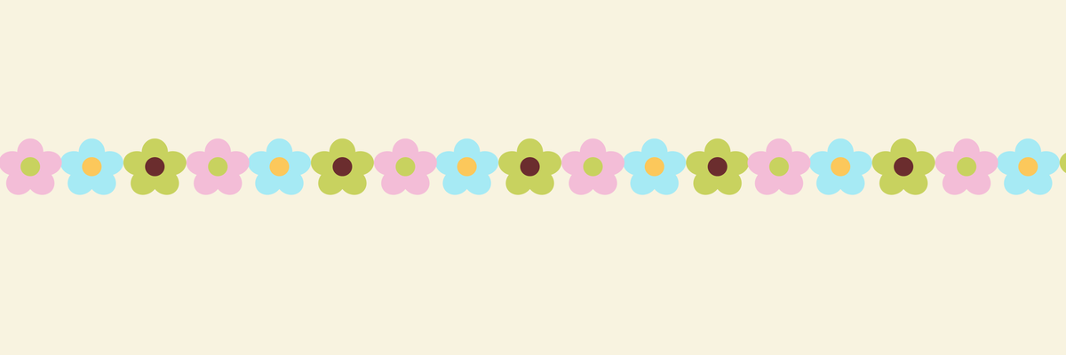 Decorative border of colorful flowers on a beige background